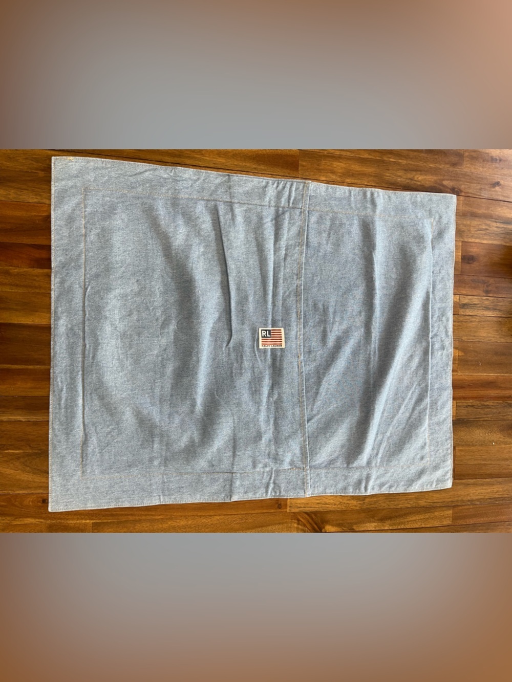 Ralph Lauren RL Flag Patch denim style pillow case standard size